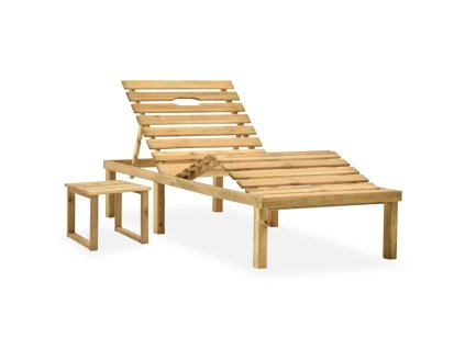 vidaXL Záhradné ležadlo so stolom impregnované borovicové drevo