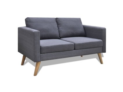 vidaXL Pohovka, 2-miestna, látková, tmavosivá