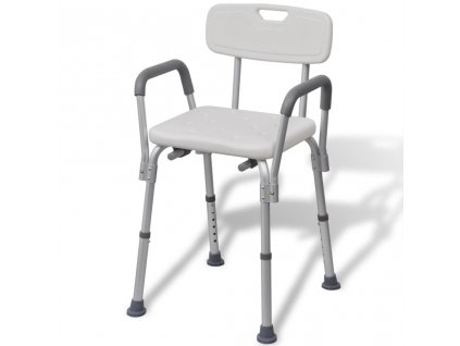 vidaXL Sprchovacia stolička, hliník, biela