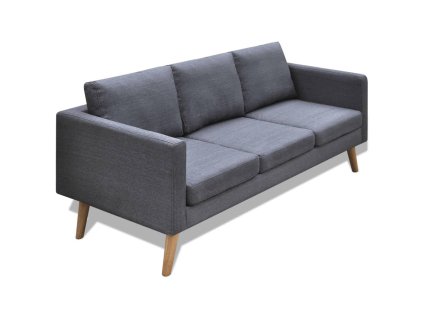 vidaXL Pohovka, 3-miestna, látková, tmavosivá