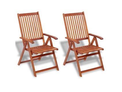 vidaXL Skladacie záhradné stoličky 2 ks, akáciový masív, hnedé