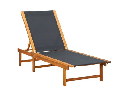 vidaXL Záhradné ležadlo, akáciový masív a textilén
