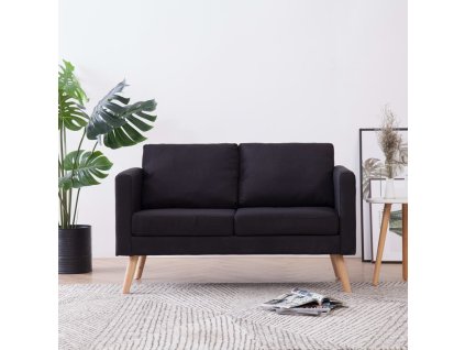 vidaXL Látková 2-miestna pohovka čierna