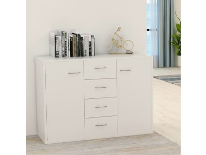 vidaXL Komoda, biela 88x30x65 cm, kompozitné drevo