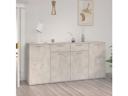 vidaXL Komoda betónová sivá 160x36x75 cm drevotrieska