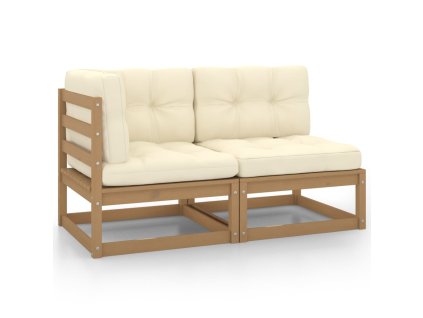 vidaXL 2-dielna záhradná súprava s vankúšmi medovohnedá borovica