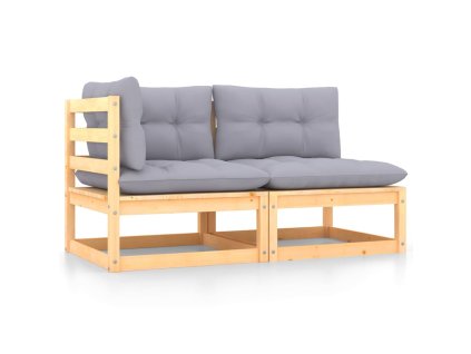 vidaXL 2-dielna záhradná sedacia súprava s podložkami borovicový masív