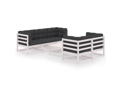 vidaXL 6-dielna záhradná súprava s podložkami, borovicový masív