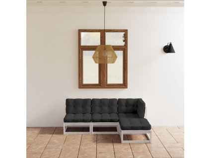 vidaXL 4-dielna záhradná súprava s podložkami, borovicový masív