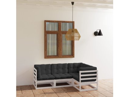 vidaXL 4-dielna záhradná súprava s podložkami, borovicový masív