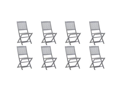vidaXL Skladacie vonkajšie stoličky 8 ks akáciový masív