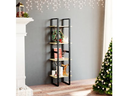 vidaXL Knižnica so 4 policami 40x30x140 cm masívna borovica