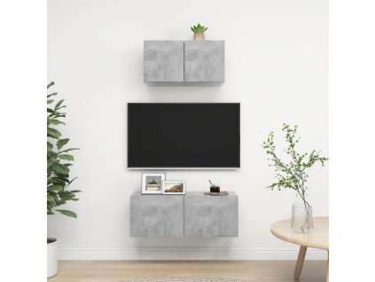vidaXL 2-dielna súprava TV skriniek betónovo-sivá drevotrieska