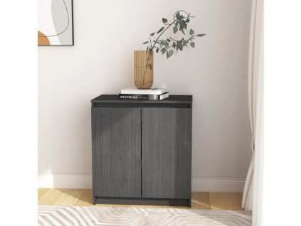 vidaXL Bočná skrinka sivá 60x36x65 cm borovicový masív