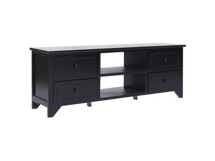 vidaXL TV skrinka čierna 108x30x40 cm masívne drevo paulovnie