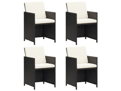 vidaXL Záhradné stoličky 4 ks, polyratan, čierne