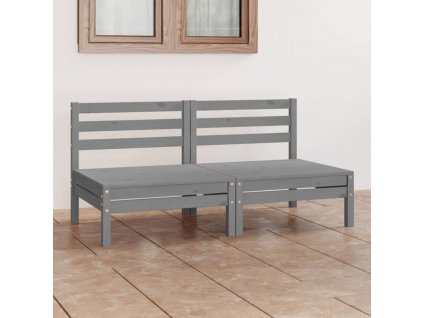 vidaXL Záhradná 2-miestna pohovka šedá masívna borovica