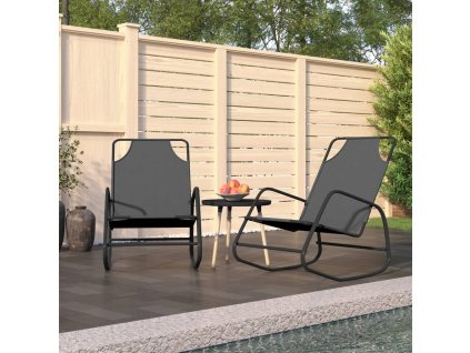 vidaXL Hojdacie lehátka 2 ks sivé oceľ a textilén