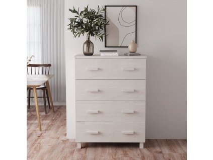 vidaXL Komoda HAMAR, biela 79x40x103,5 cm, borovicový masív