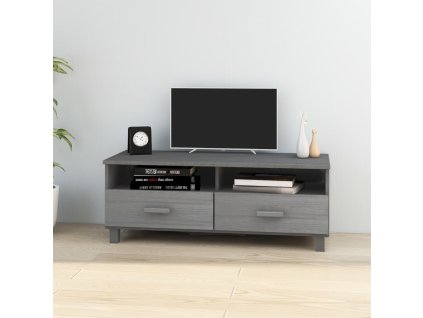 vidaXL TV skrinka HAMAR, tmavosivá 106x40x40 cm, borovicový masív