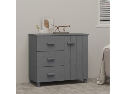 vidaXL Komoda HAMAR, tmavosivá 90x40x80 cm, borovicový masív
