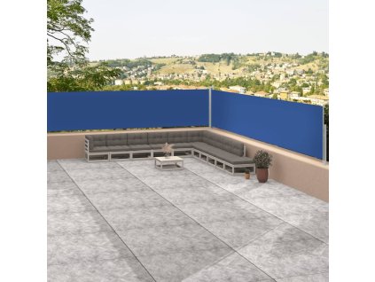 vidaXL Zaťahovacia bočná markíza modrá 117x1200 cm