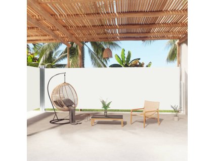 vidaXL Zaťahovacia bočná markíza krémová 180x1000 cm