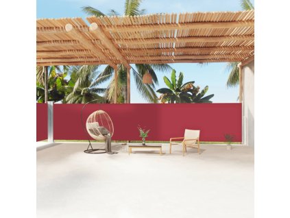 vidaXL Zaťahovacia bočná markíza červená 160x1200 cm