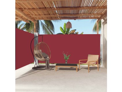 vidaXL Zaťahovacia bočná markíza červená 180x600 cm