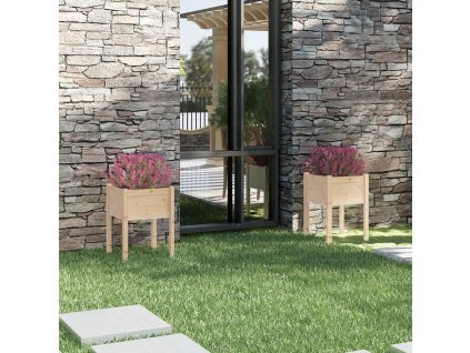 vidaXL Záhradné kvetináče 2 ks 50x50x70 cm borovicové drevo