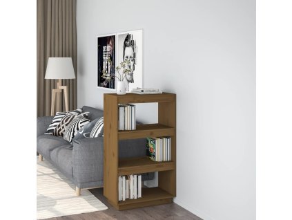 vidaXL Knižnica/deliaca stena hnedá 60x35x103 cm masívna borovica