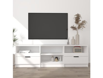 vidaXL TV stolík biely 150x33,5x45 cm spracované drevo