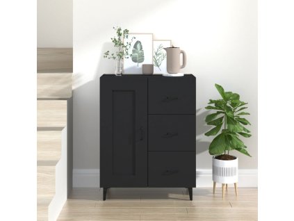 vidaXL Komoda čierna 69,5x34x90 cm spracované drevo