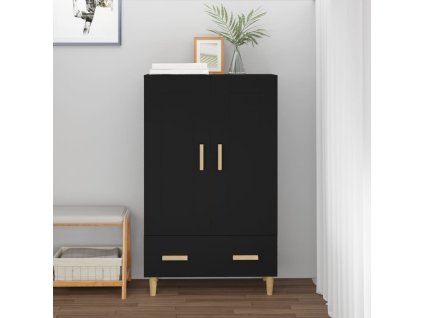 vidaXL Vysoká skrinka čierna 70x31x115 cm kompozitné drevo