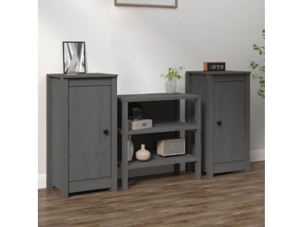 vidaXL Komody 2 ks sivé 40x35x80 cm borovicový masív