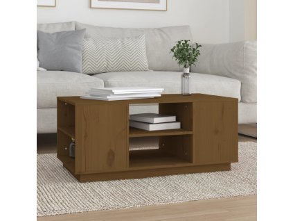vidaXL Konferenčný stolík medovo-hnedý 90x49x40,5 cm borovicový masív