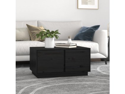 vidaXL Konferenčný stolík čierny 80x50x40 cm borovicový masív