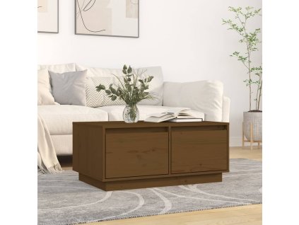vidaXL Konferenčný stolík medovo-hnedý 80x50x35 cm borovicový masív