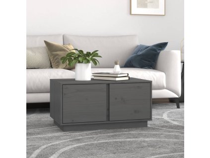 vidaXL Konferenčný stolík sivý 80x50x40 cm borovicový masív