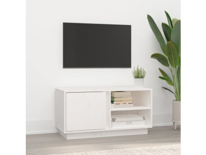 vidaXL TV skrinka biela 80x35x40,5 cm masívna borovica