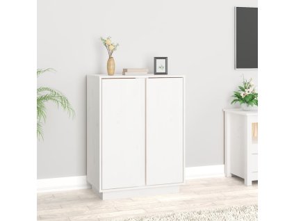 vidaXL Komoda biela 60x35x80 cm borovicový masív