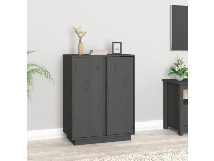 vidaXL Komoda sivá 60x35x80 cm borovicový masív