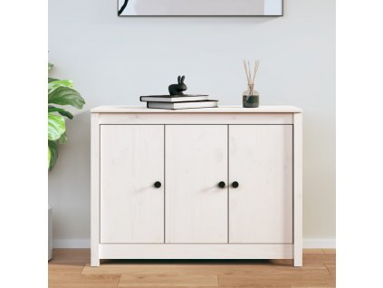 vidaXL Komoda biela 100x35x74 cm borovicový masív