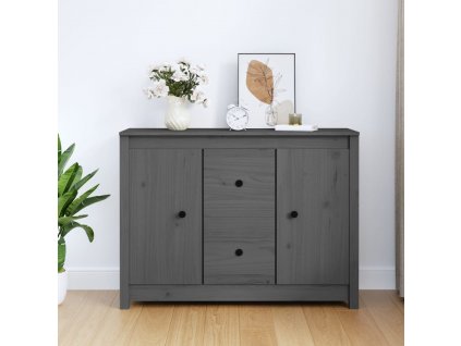 vidaXL Komoda sivá 100x35x74 cm borovicový masív
