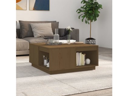 vidaXL Konferenčný stolík medovo-hnedý 80x81x36,5 cm borovicový masív