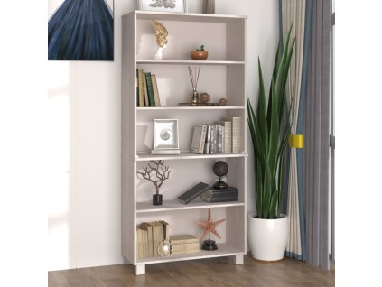 vidaXL Vysoká skrinka HAMAR, borovicový masív, biela