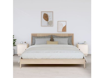 vidaXL Nočné stolíky 2 ks biele 40x34x45 cm borovicový masív