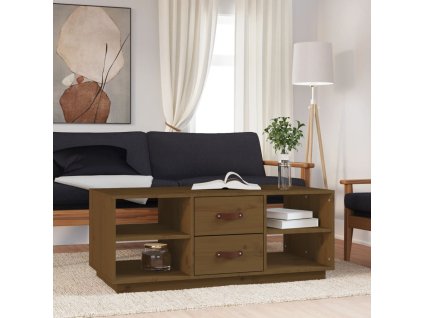 vidaXL Konferenčný stolík medovo-hnedý 100x50x41 cm borovicový masív