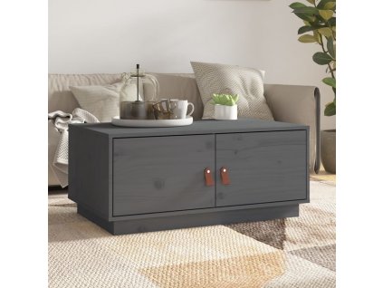 vidaXL Konferenčný stolík sivý 80x50x35 cm borovicový masív