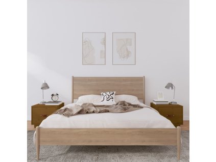 vidaXL Nočné stolíky 2 ks medovo-hnedé 40x34x35 cm borovicové drevo